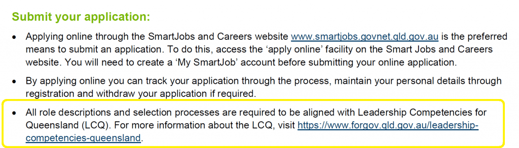 Submit your Application link from position description